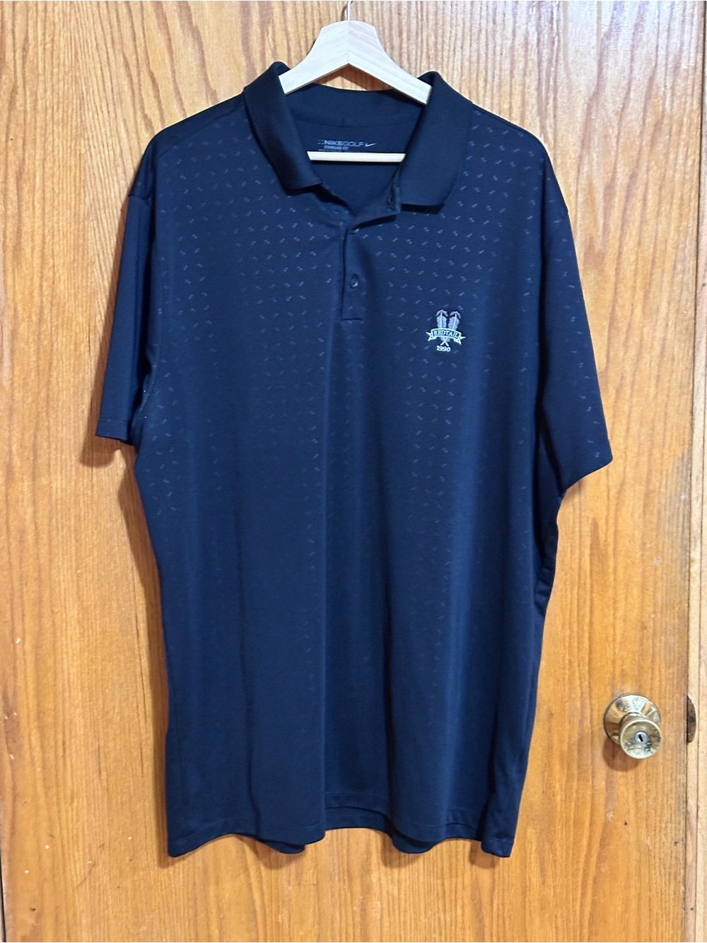 Nike Black‎ Short-Sleeve Golf Polo with Subtle Pattern mens sz xxl